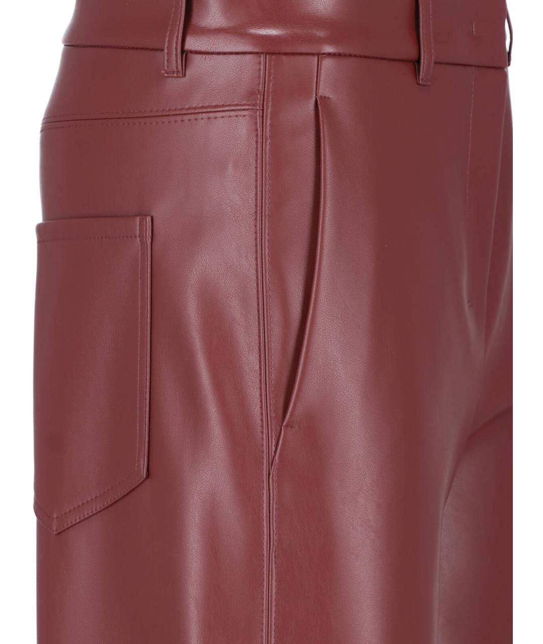 'S MAX MARA Красные полиэстеровые прямые брюки, фото 4