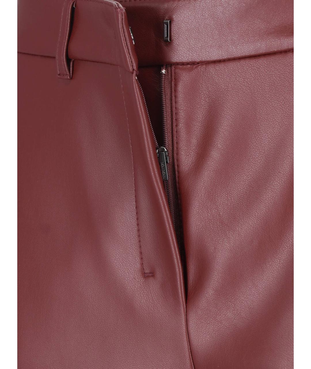 'S MAX MARA Красные полиэстеровые прямые брюки, фото 5
