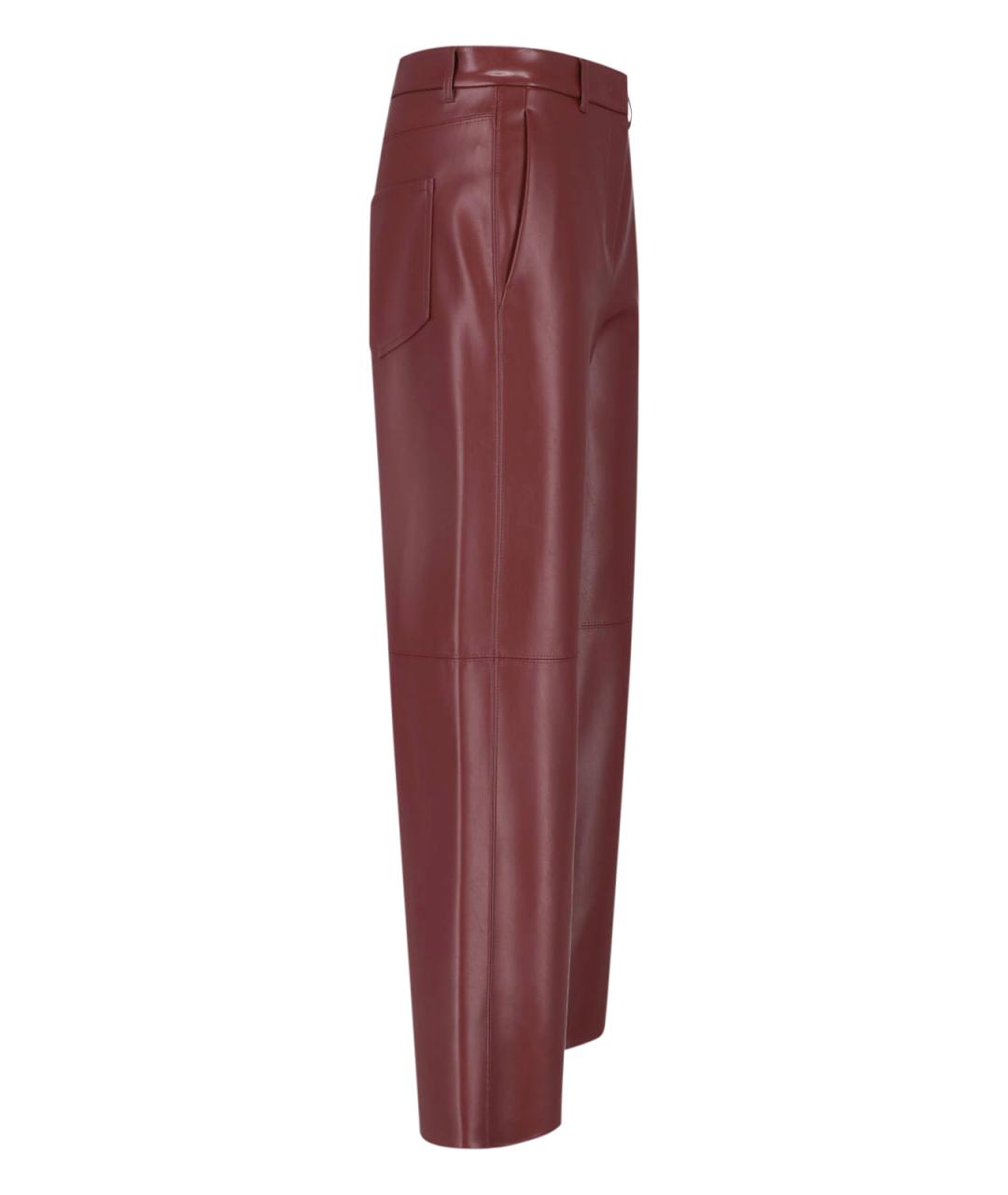 'S MAX MARA Красные полиэстеровые прямые брюки, фото 3