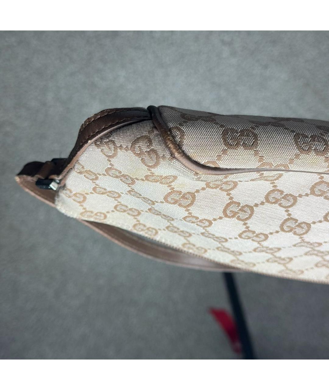 GUCCI Бежевая канва сумка с короткими ручками, фото 8