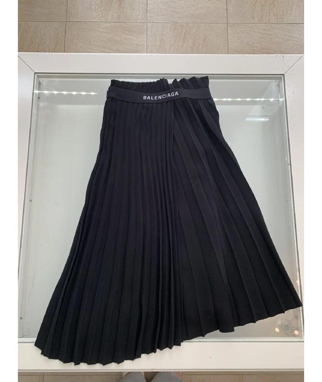 BALENCIAGA Черная полиэстеровая юбка миди, фото 2
