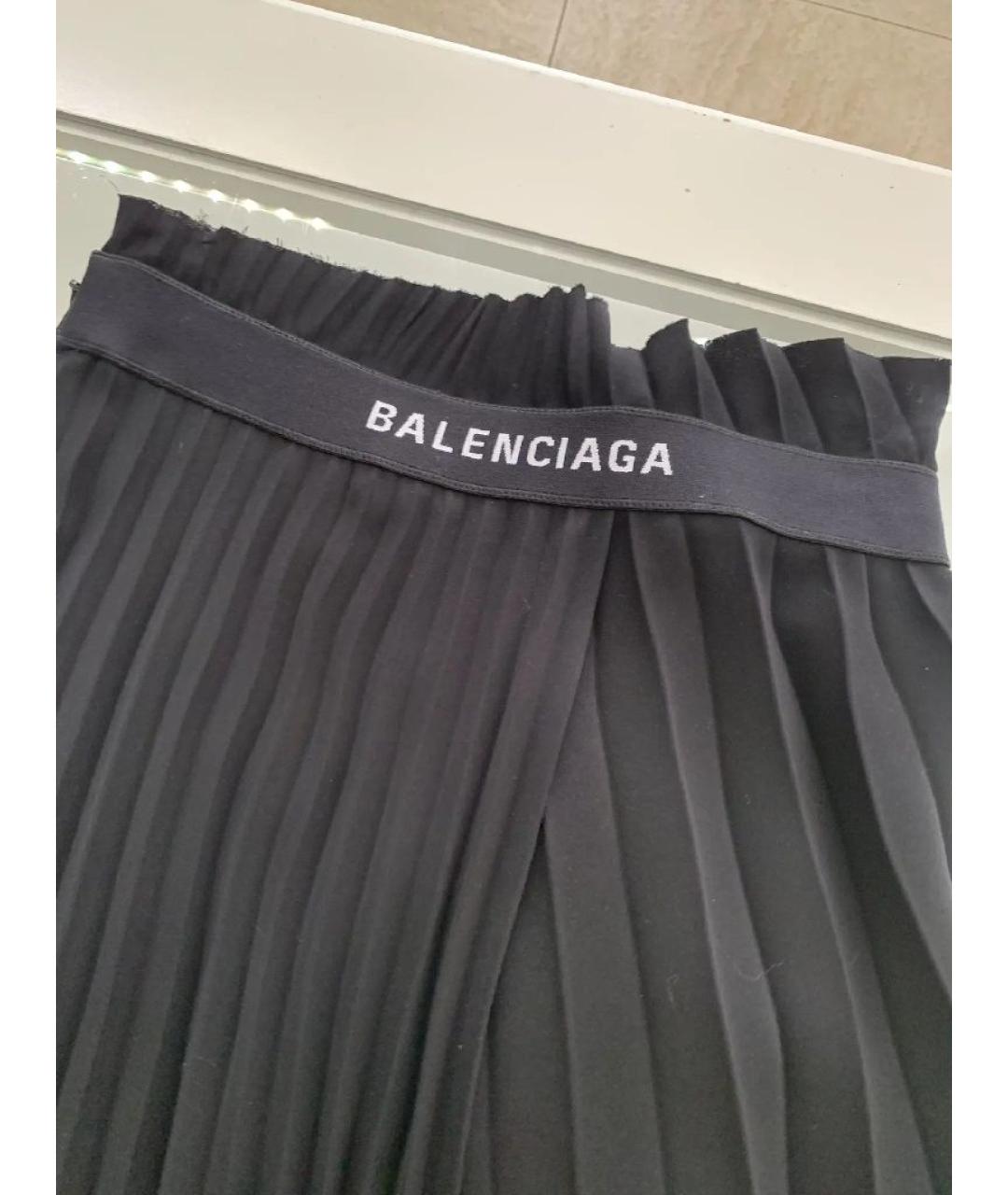 BALENCIAGA Черная полиэстеровая юбка миди, фото 4