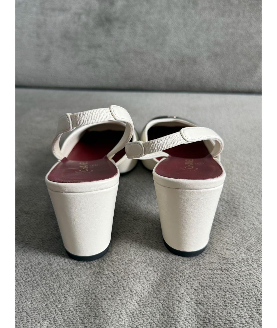 CHANEL Белые кожаные туфли, фото 4