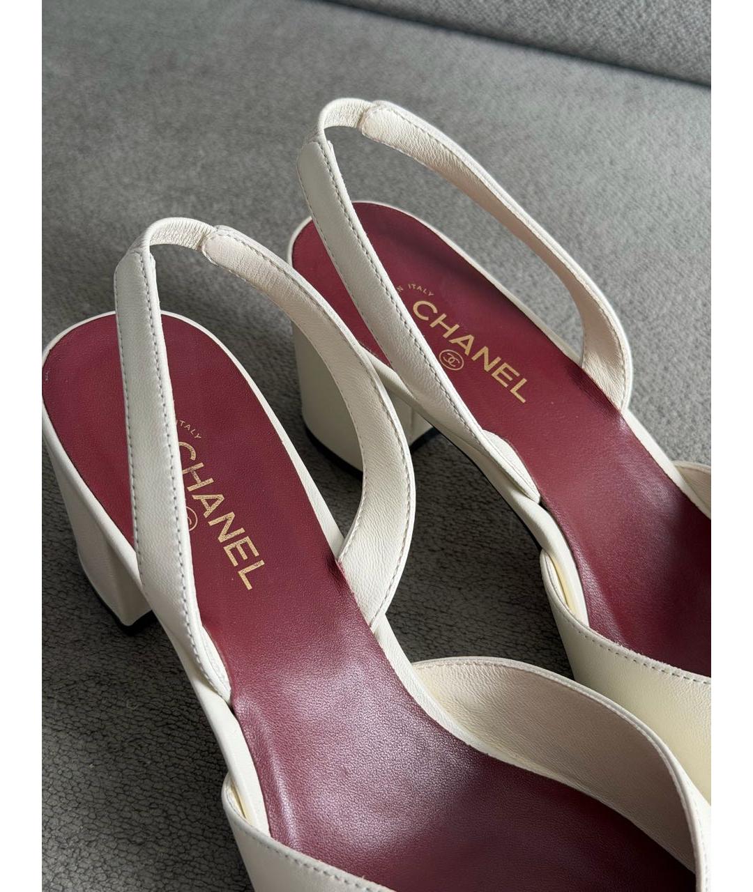 CHANEL Белые кожаные туфли, фото 5