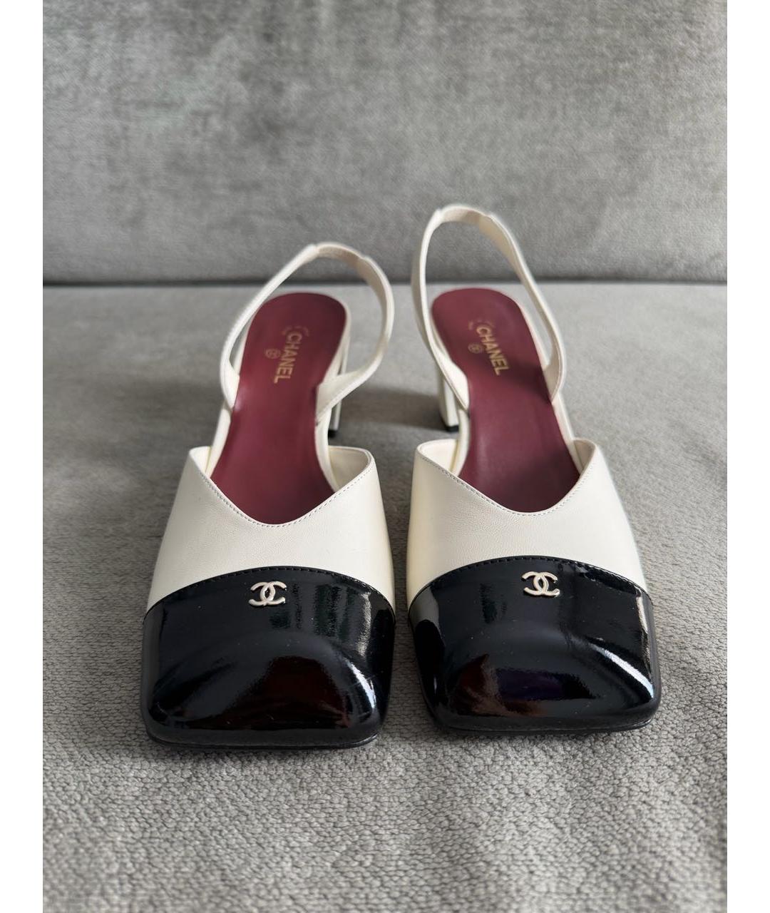 CHANEL Белые кожаные туфли, фото 2