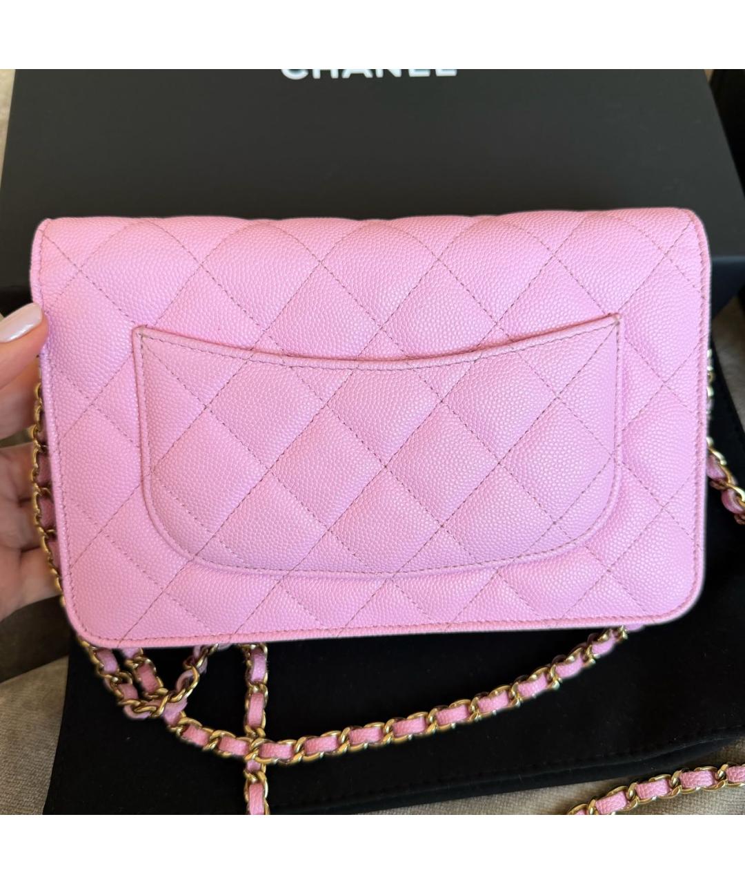 CHANEL Розовая кожаная сумка через плечо, фото 3