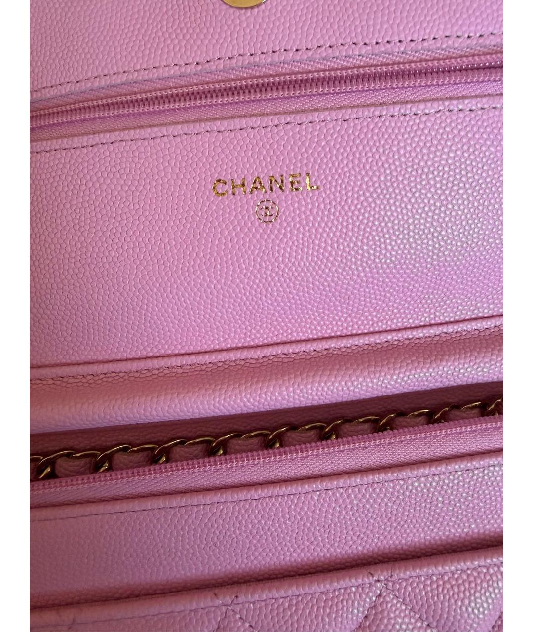 CHANEL Розовая кожаная сумка через плечо, фото 8