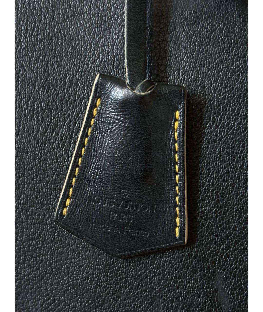LOUIS VUITTON Черная кожаная сумка тоут, фото 5