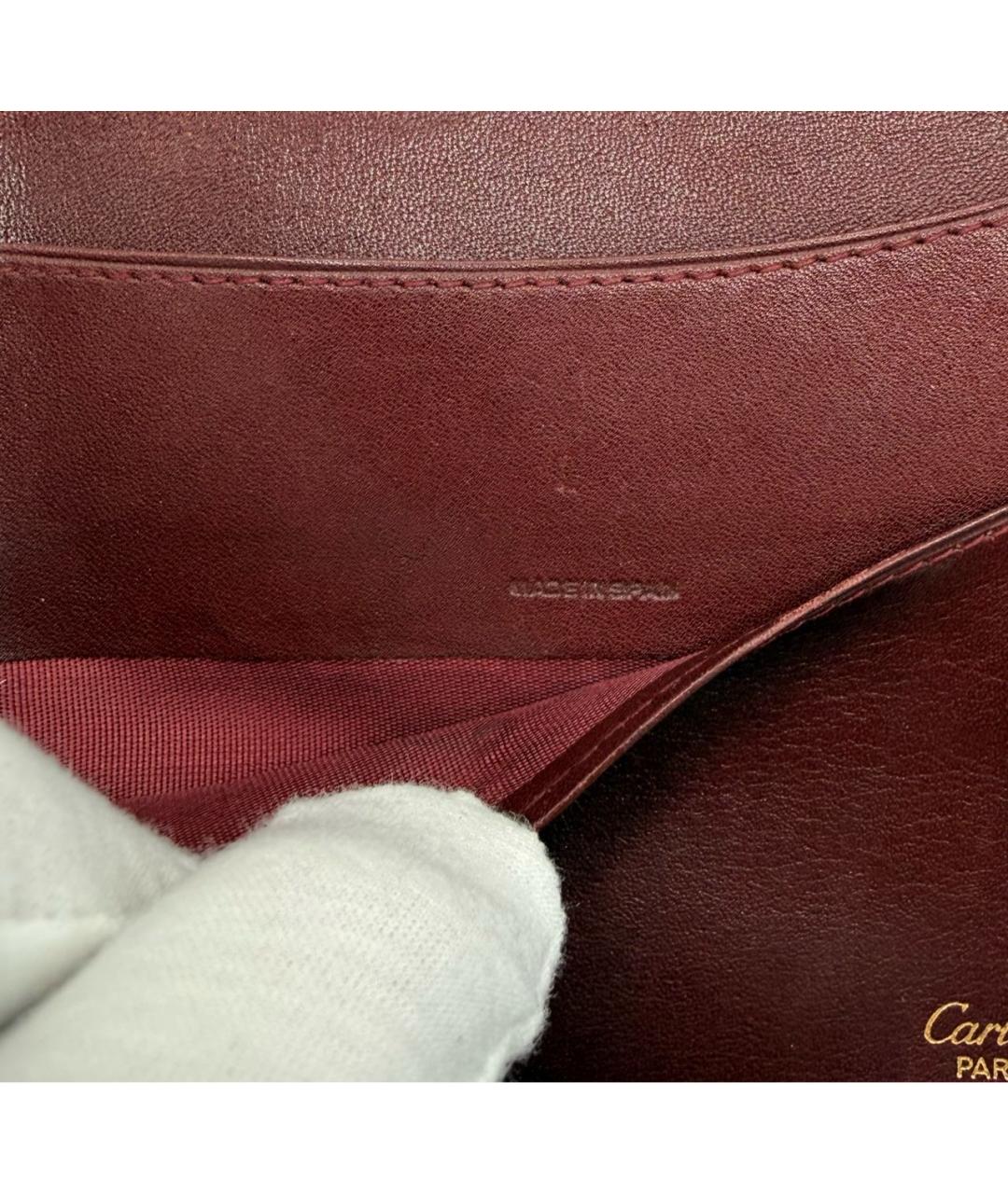 CARTIER Бордовый кожаный кошелек, фото 5