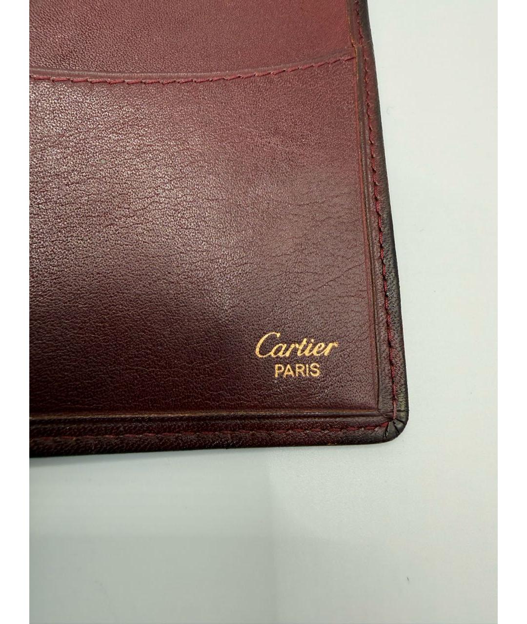 CARTIER Бордовый кожаный кошелек, фото 4