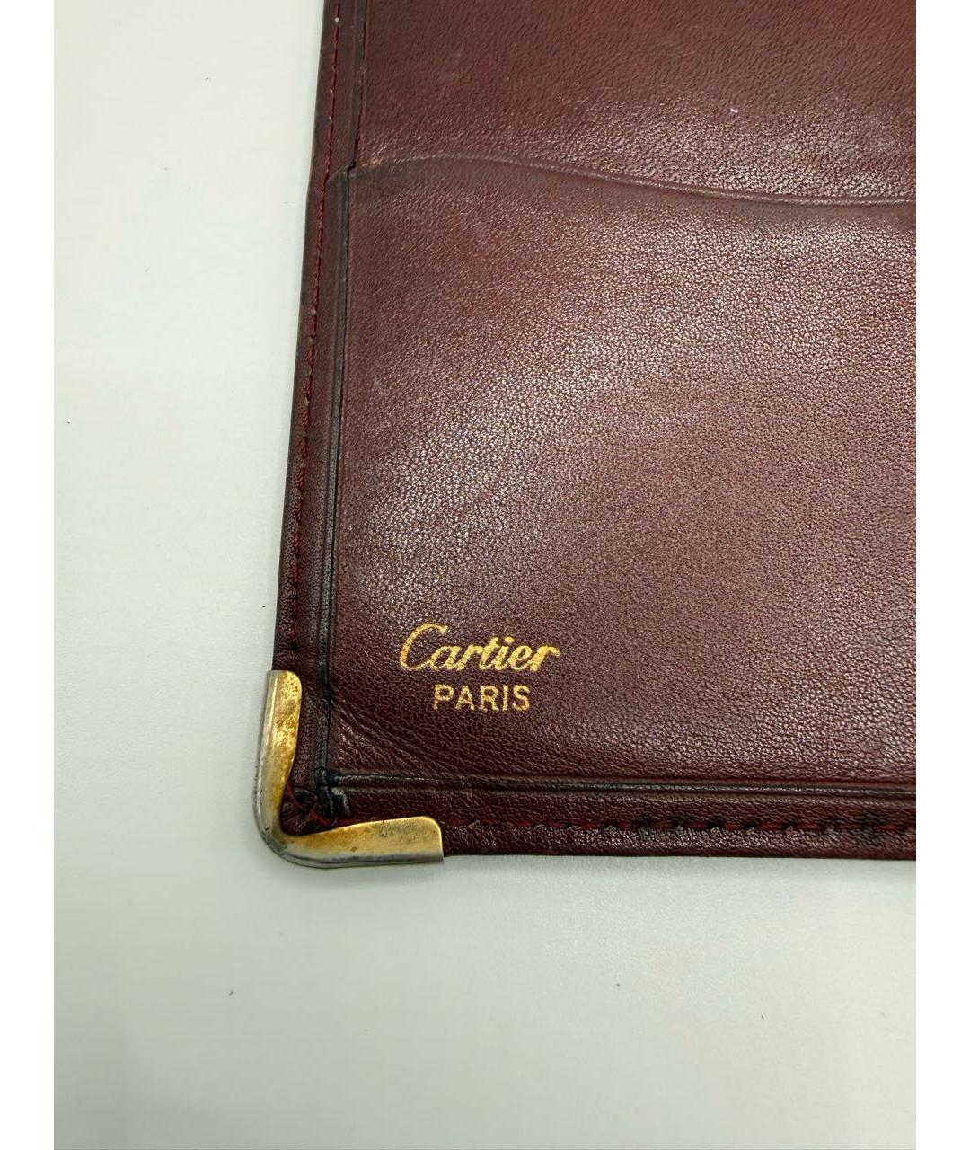 CARTIER Бордовый кожаный кошелек, фото 5