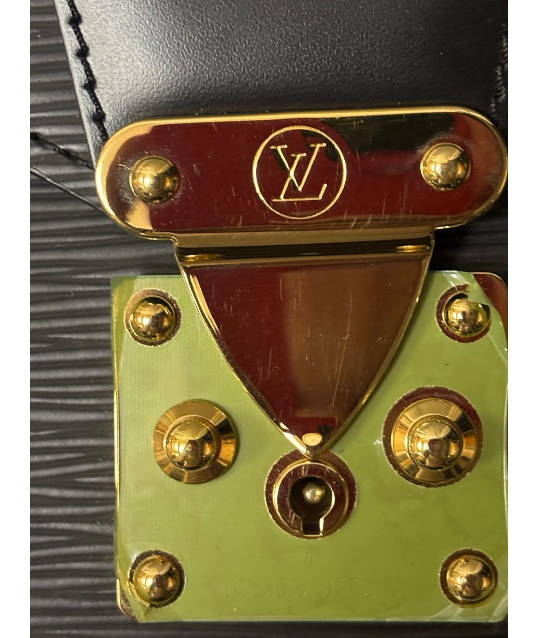 LOUIS VUITTON Черный кожаный портфель, фото 5