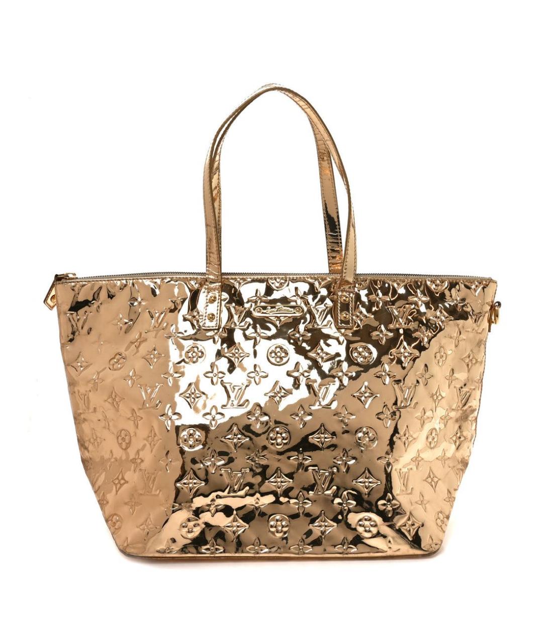 LOUIS VUITTON Золотая кожаная сумка тоут, фото 9