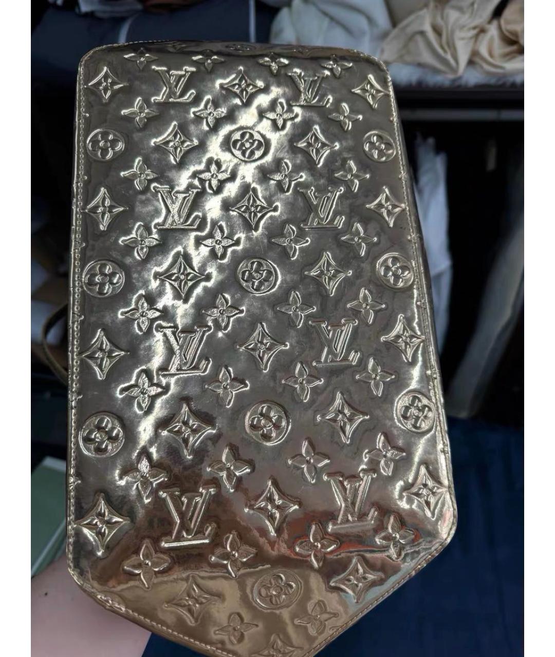 LOUIS VUITTON Золотая кожаная сумка тоут, фото 4