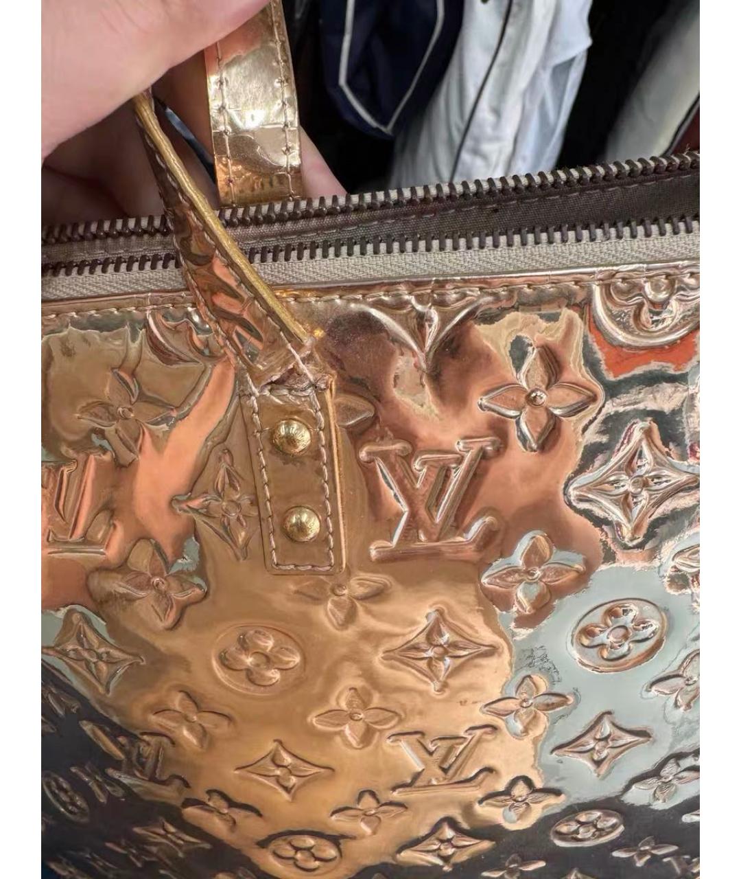 LOUIS VUITTON Золотая кожаная сумка тоут, фото 8