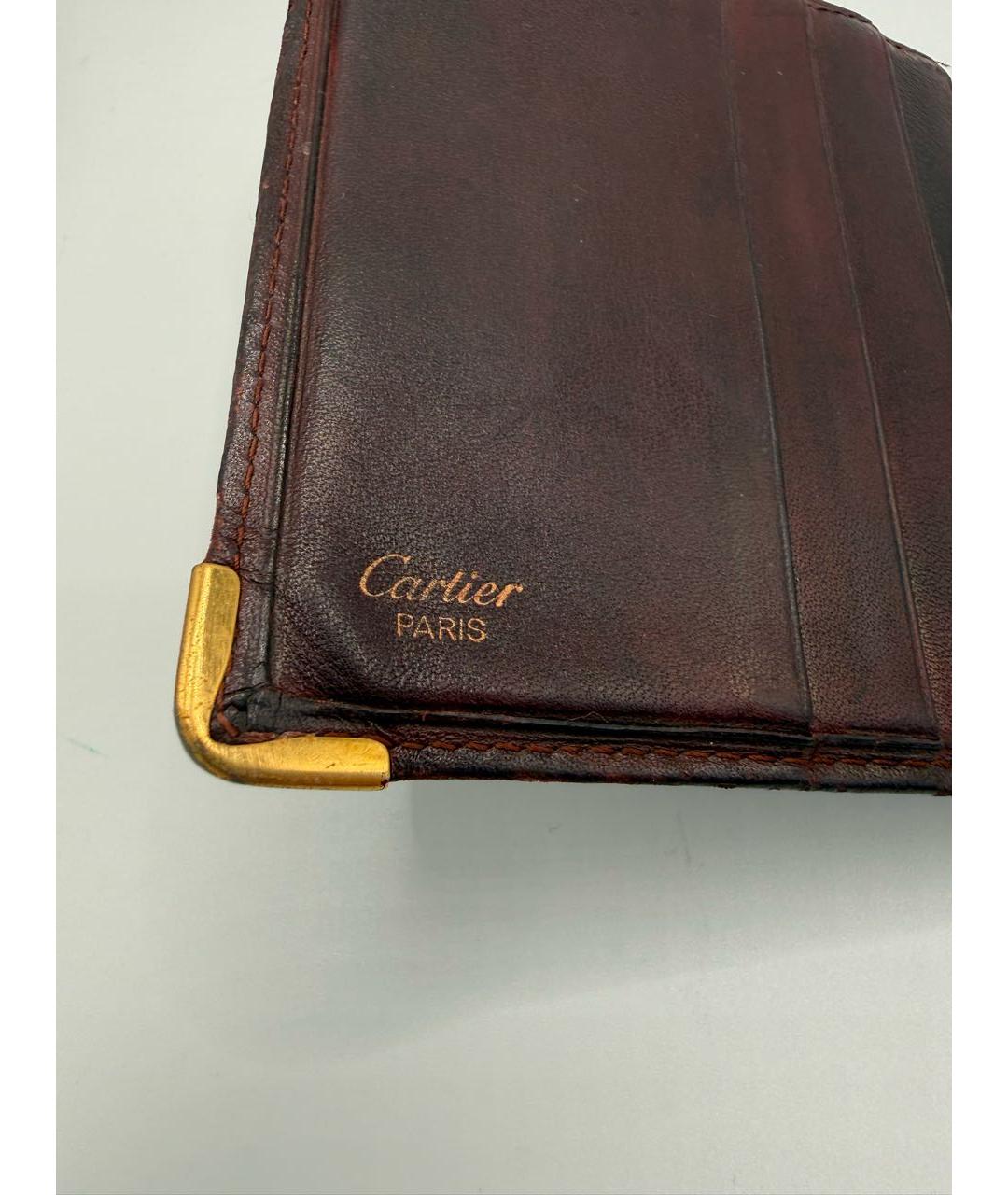 CARTIER Бордовый кожаный кошелек, фото 4