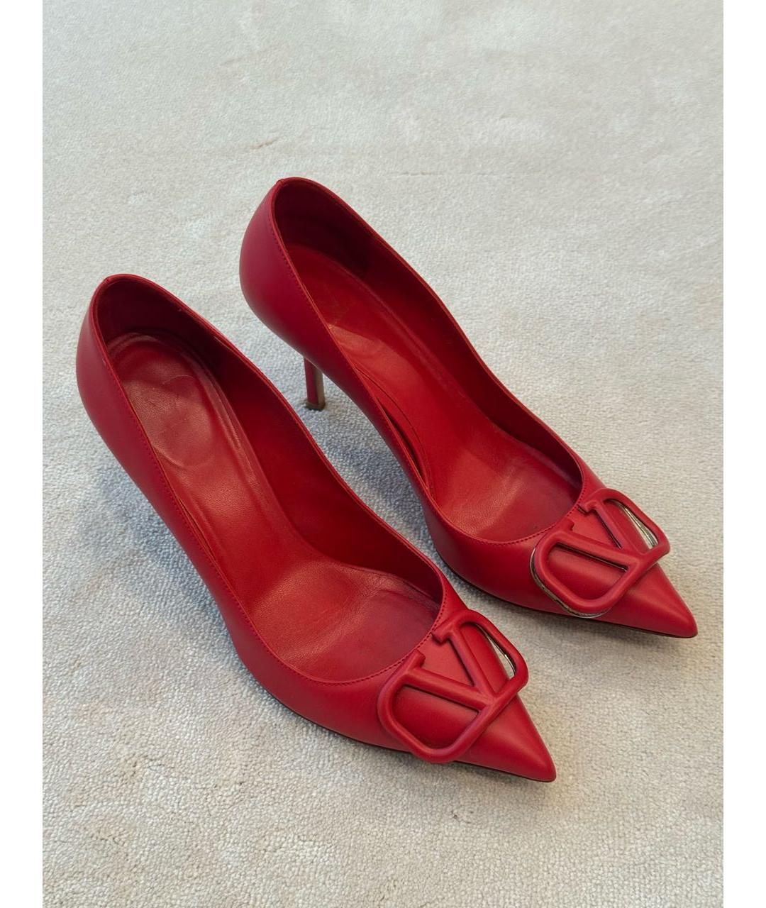 VALENTINO Красные кожаные туфли, фото 5