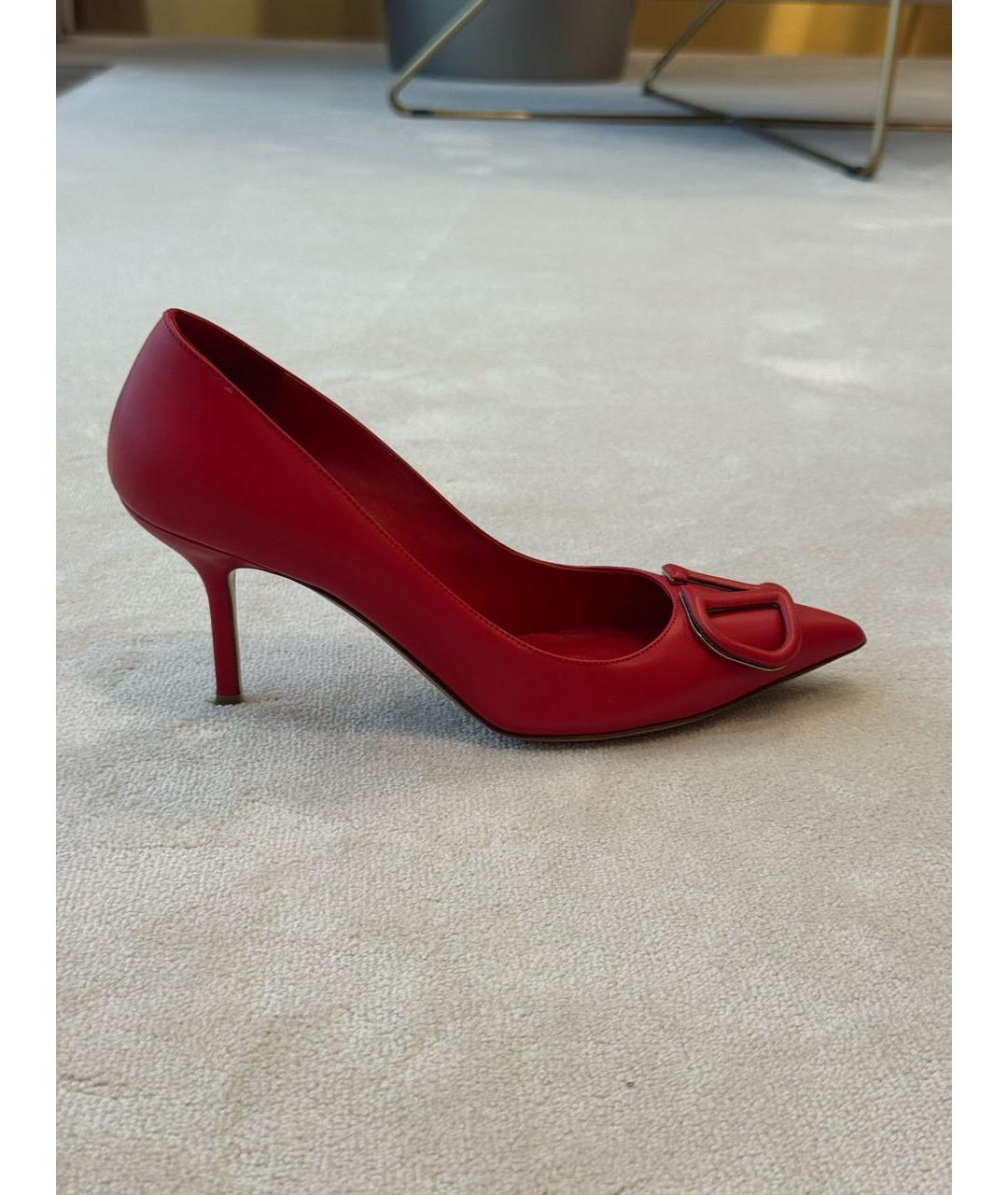 VALENTINO Красные кожаные туфли, фото 7