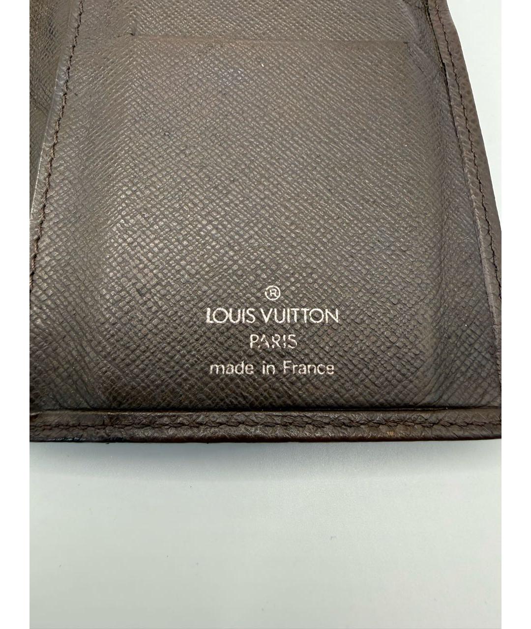LOUIS VUITTON Коричневый кожаный кошелек, фото 6