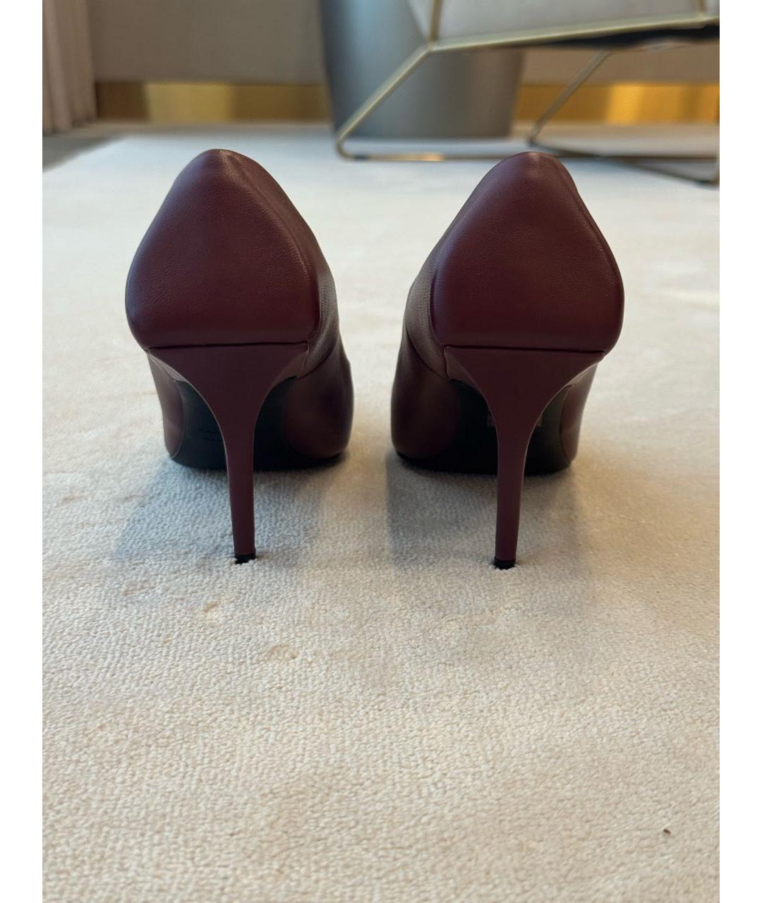 BALENCIAGA Бордовые кожаные туфли, фото 4