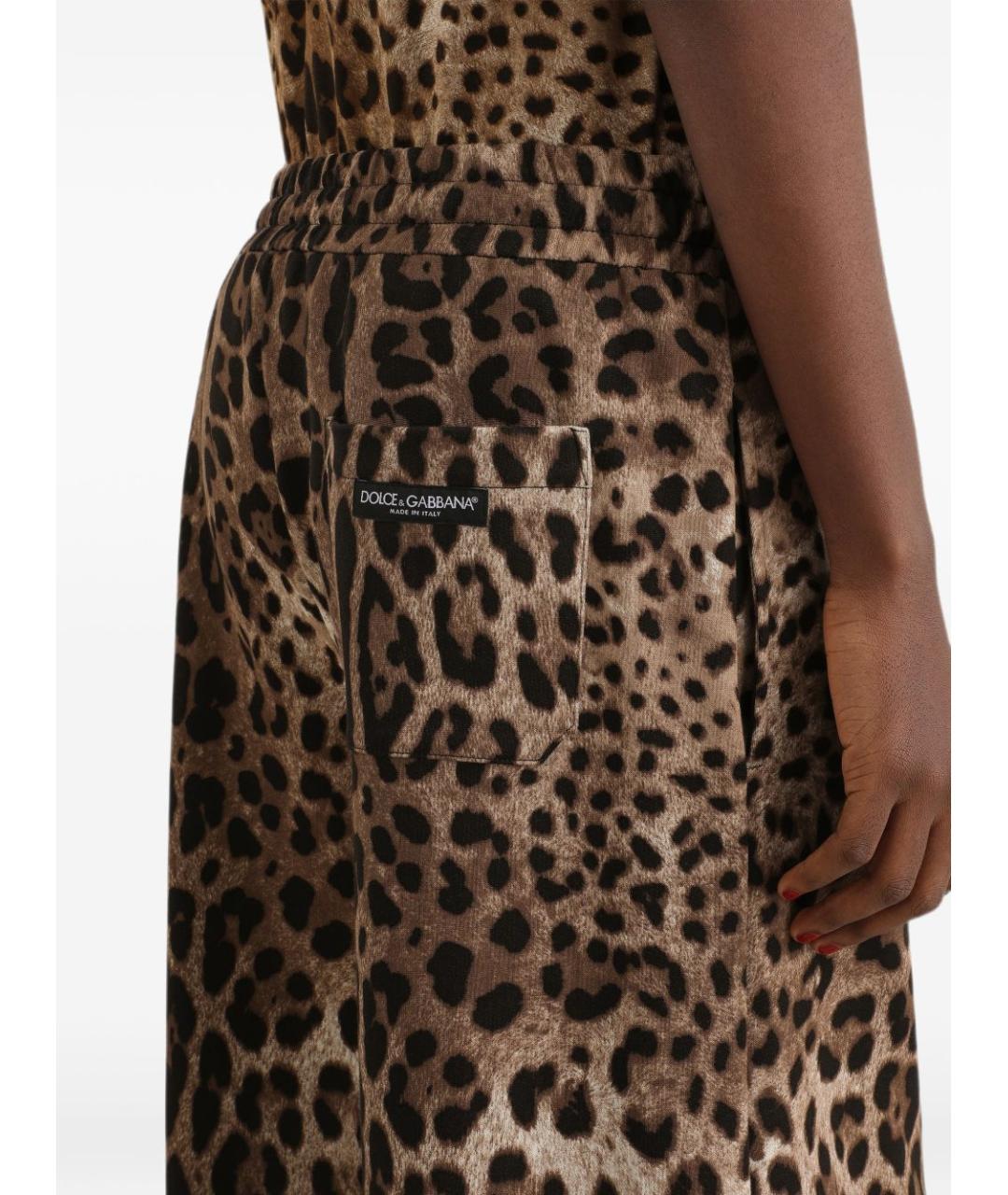 DOLCE&GABBANA Мульти хлопковые брюки широкие, фото 4