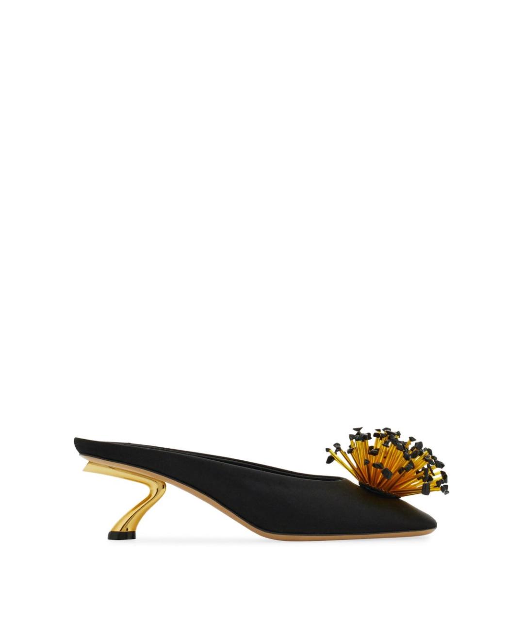 FERRAGAMO Черные текстильные мюли, фото 1