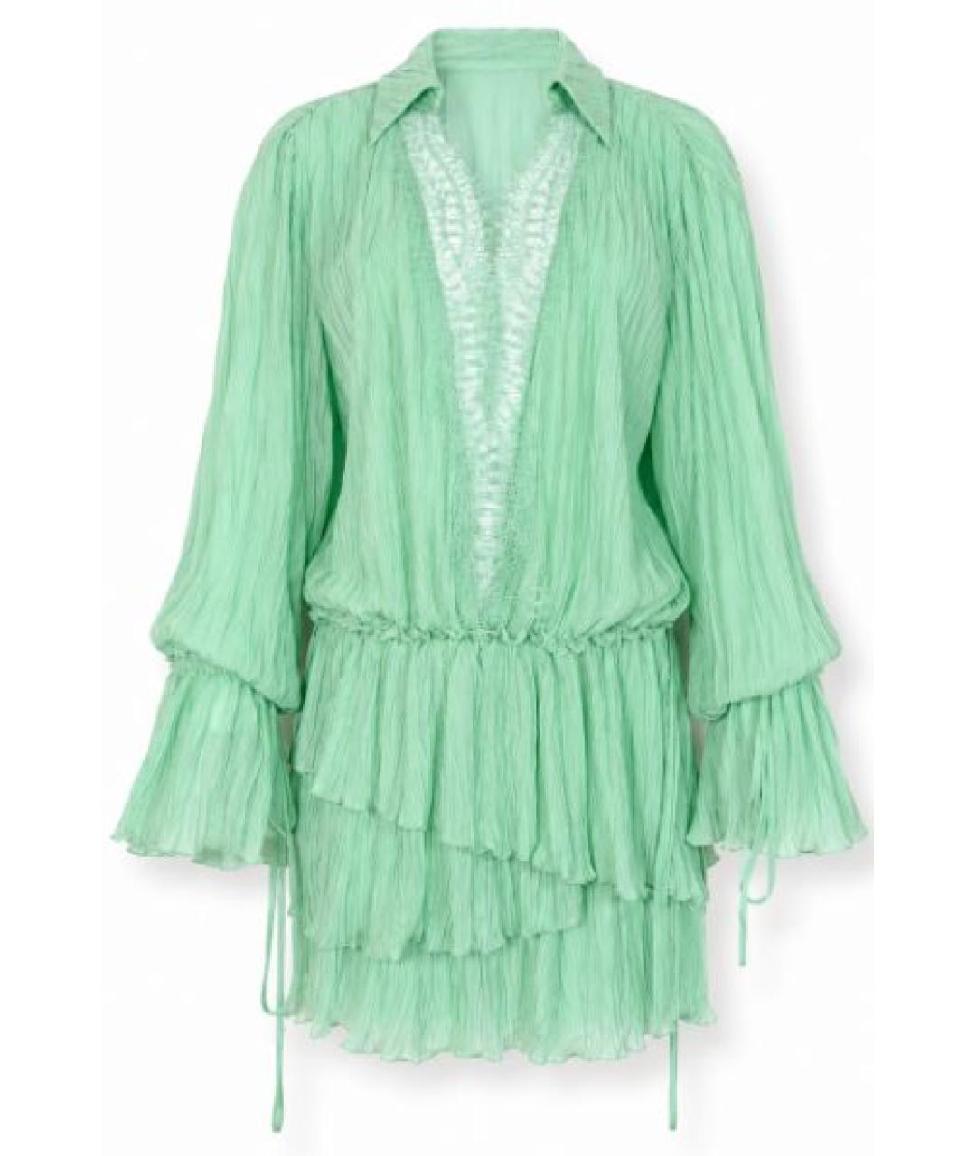BLUMARINE Зеленое вискозное коктейльное платье, фото 1