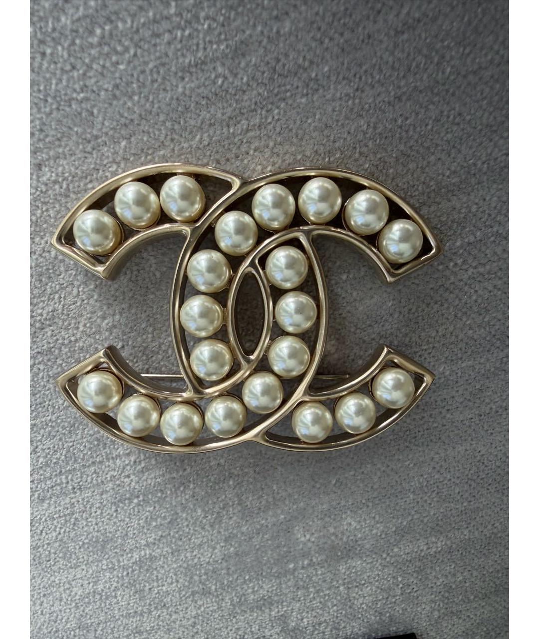 CHANEL Золотая жемчужная булавка / брошь, фото 5