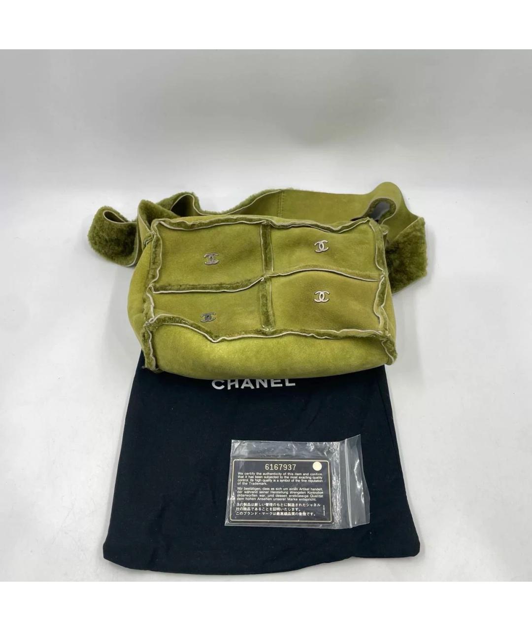 CHANEL Зеленая кожаная сумка через плечо, фото 2