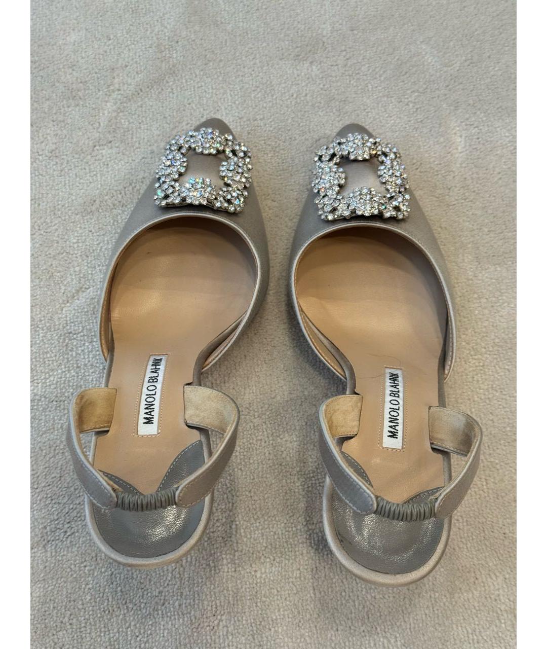 MANOLO BLAHNIK Серые текстильные туфли, фото 3