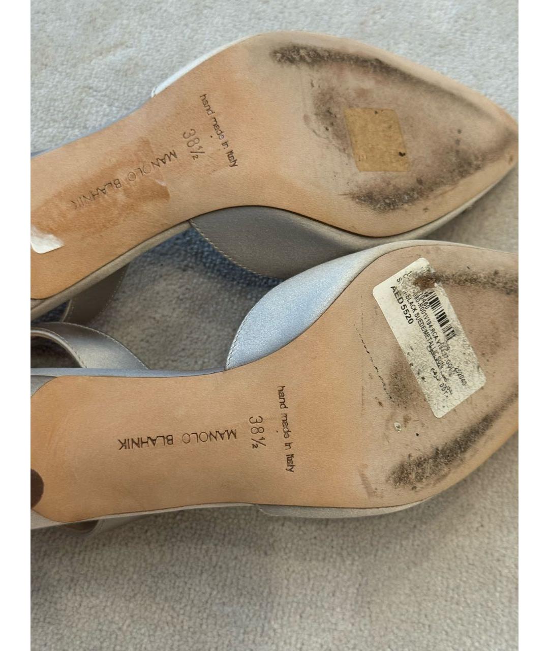 MANOLO BLAHNIK Серые текстильные туфли, фото 6