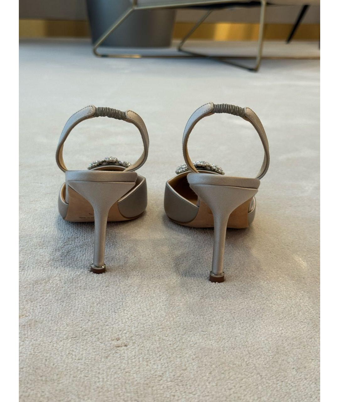MANOLO BLAHNIK Серые текстильные туфли, фото 4