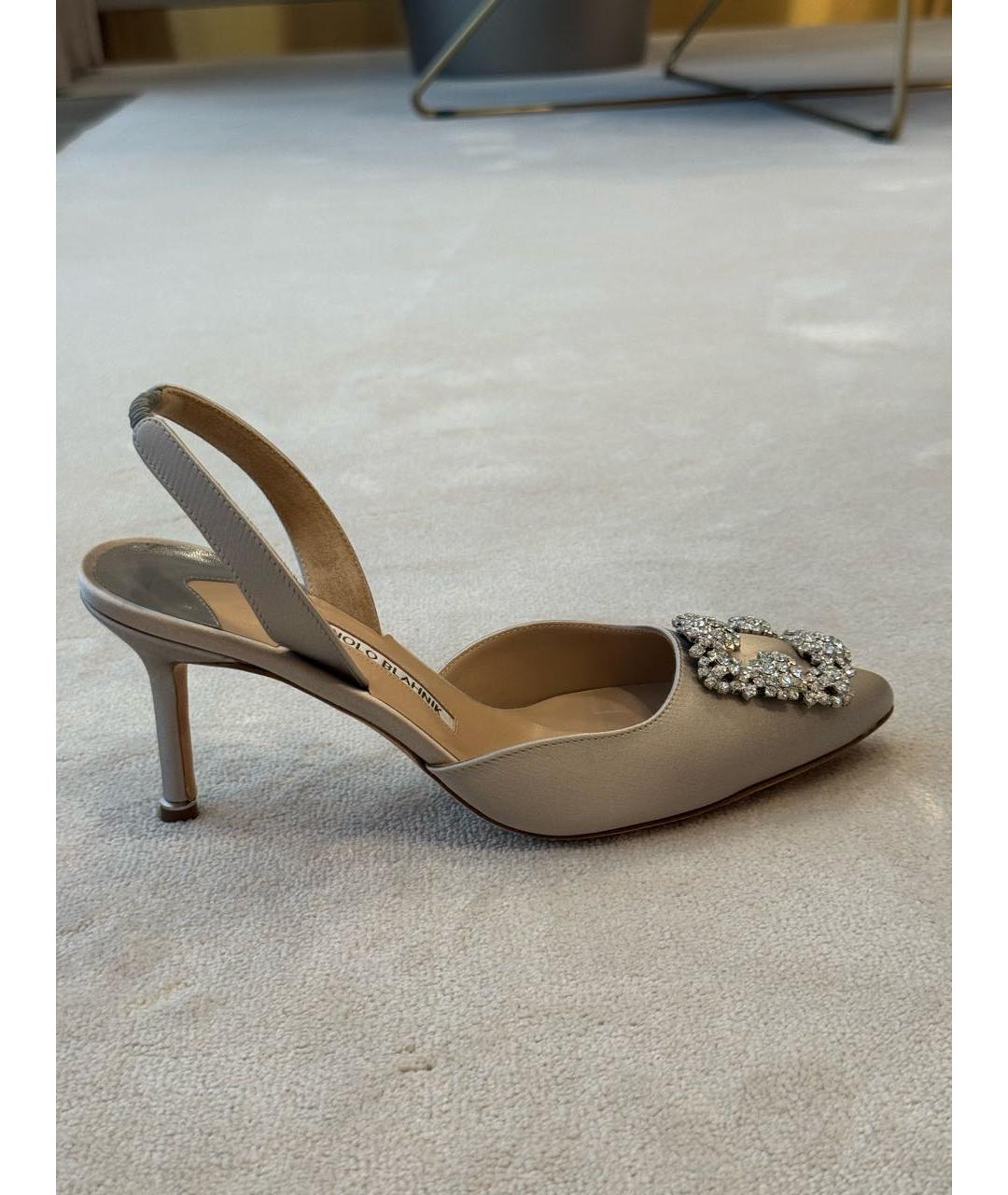 MANOLO BLAHNIK Серые текстильные туфли, фото 7