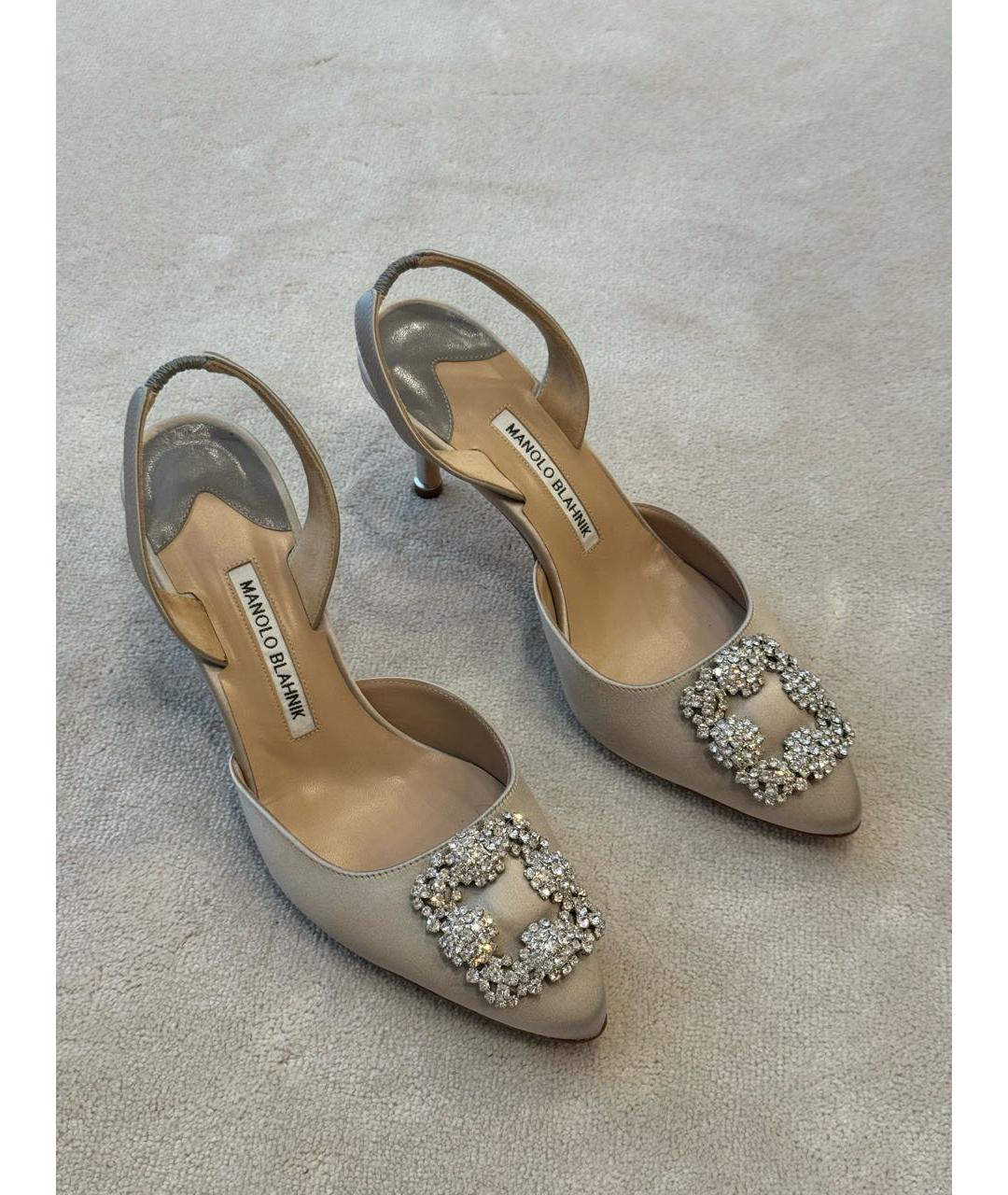 MANOLO BLAHNIK Серые текстильные туфли, фото 5