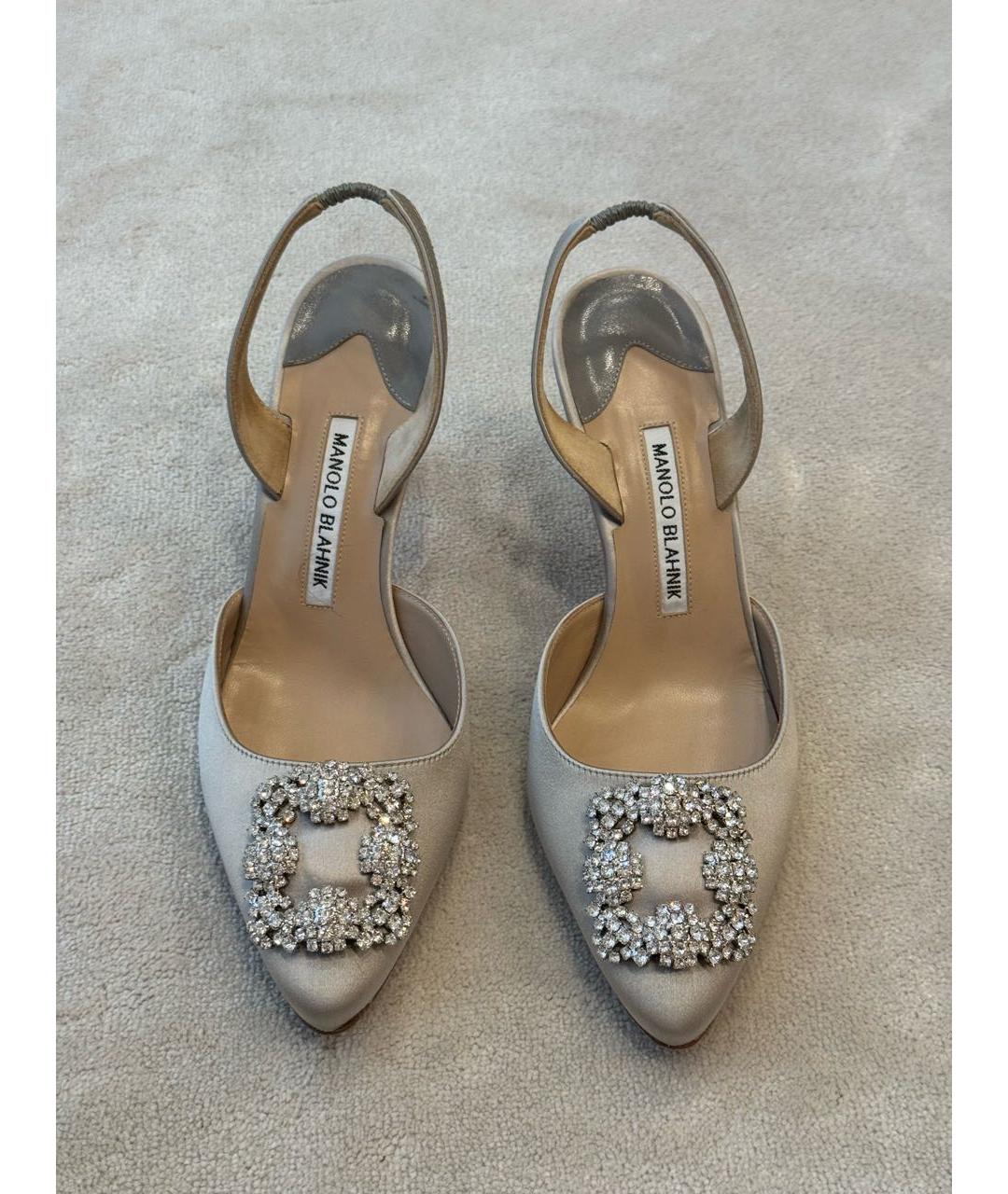 MANOLO BLAHNIK Серые текстильные туфли, фото 2