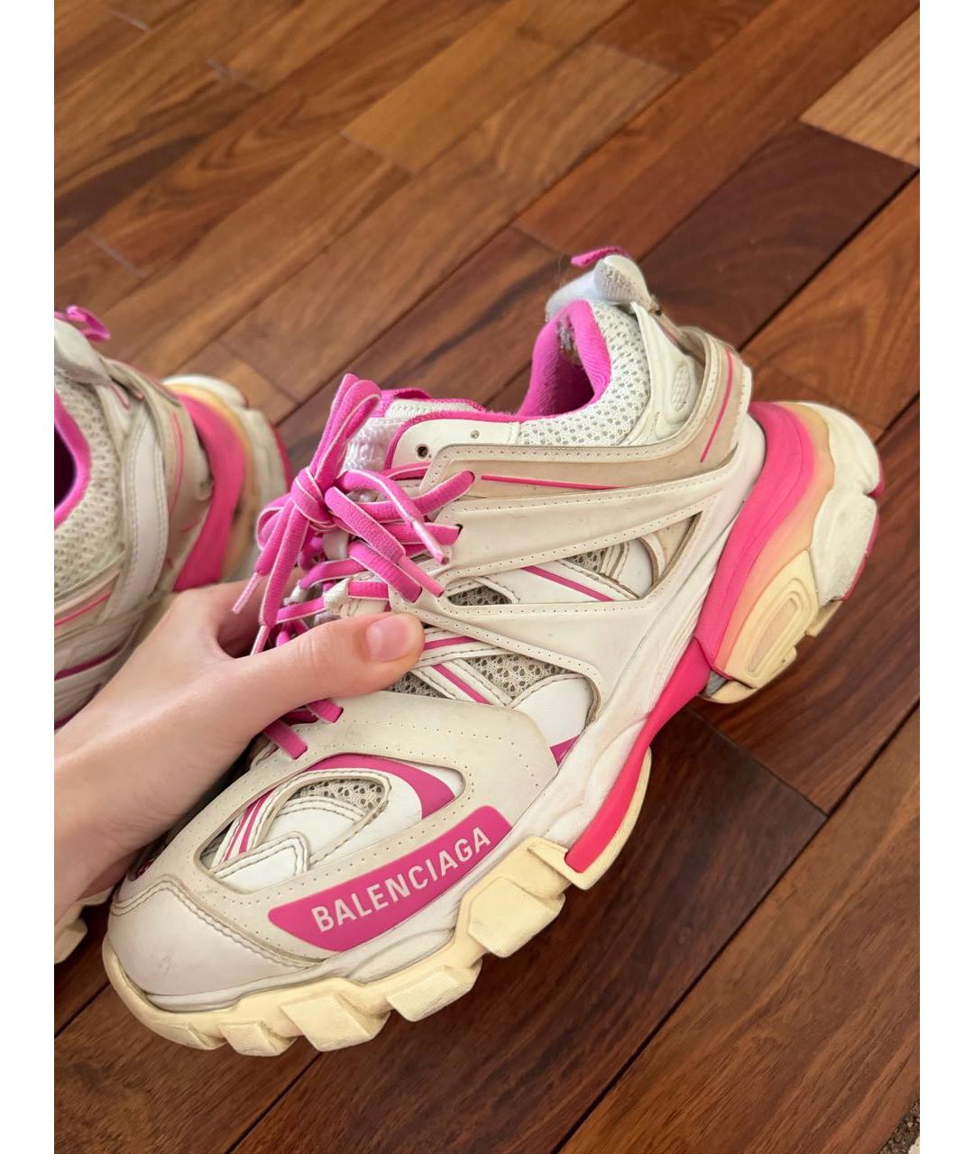 BALENCIAGA Белые кроссовки из искусственной кожи, фото 6
