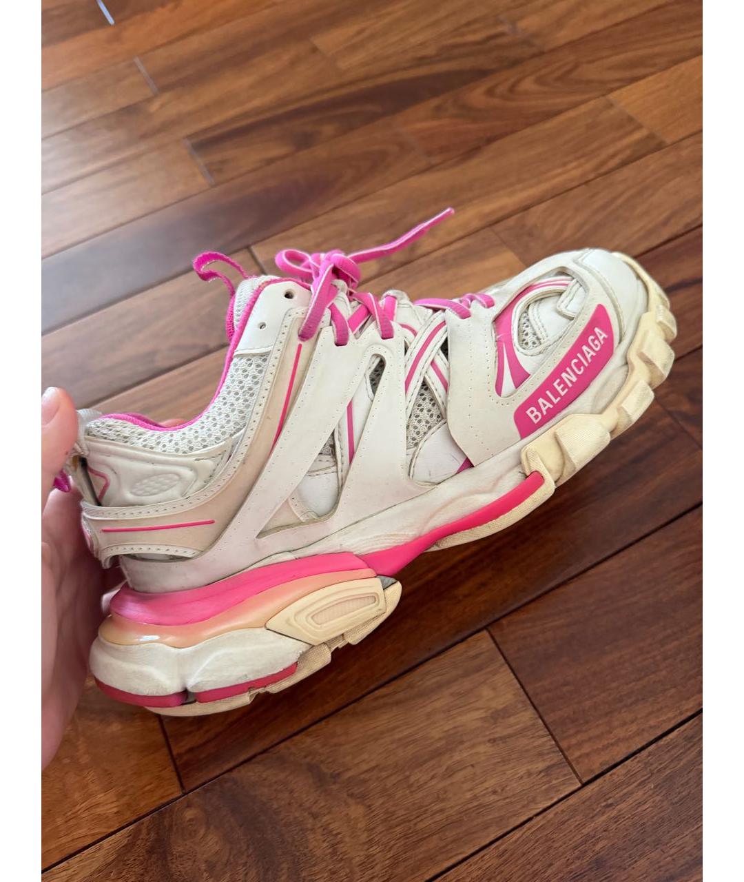 BALENCIAGA Белые кроссовки из искусственной кожи, фото 4