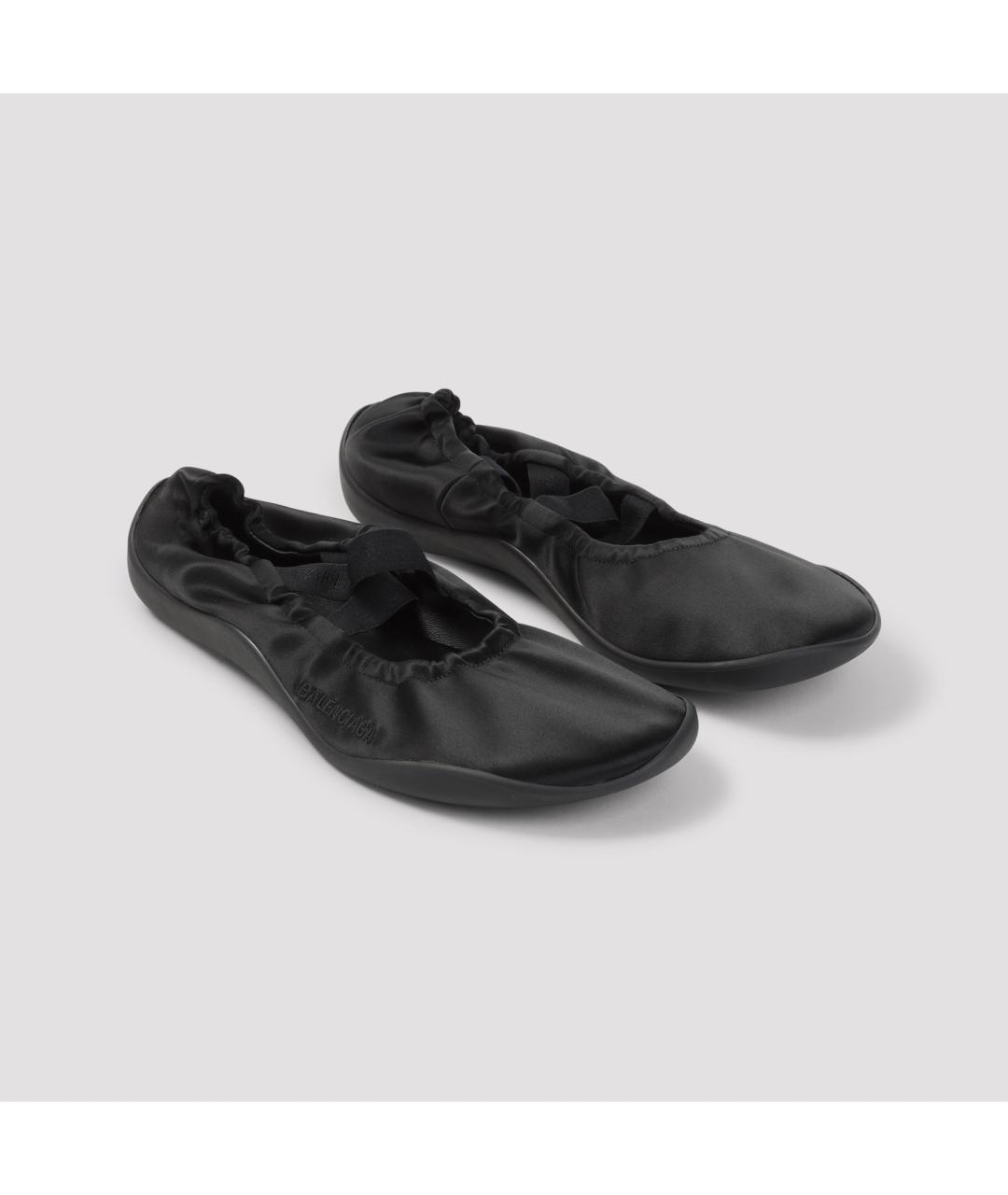 BALENCIAGA Черные текстильные балетки, фото 4