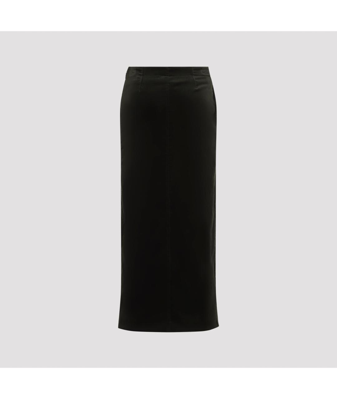 JIL SANDER Зеленая хлопковая юбка миди, фото 3