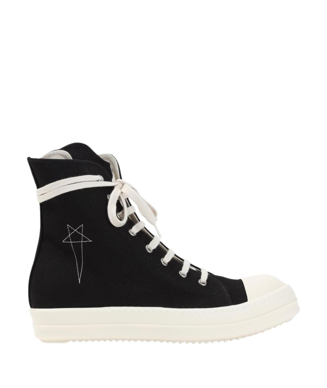 RICK OWENS DRKSHDW Черные текстильные высокие кроссовки / кеды, фото 1