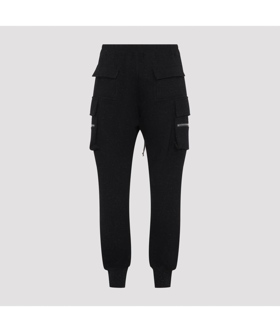RICK OWENS Черные хлопковые повседневные брюки, фото 3