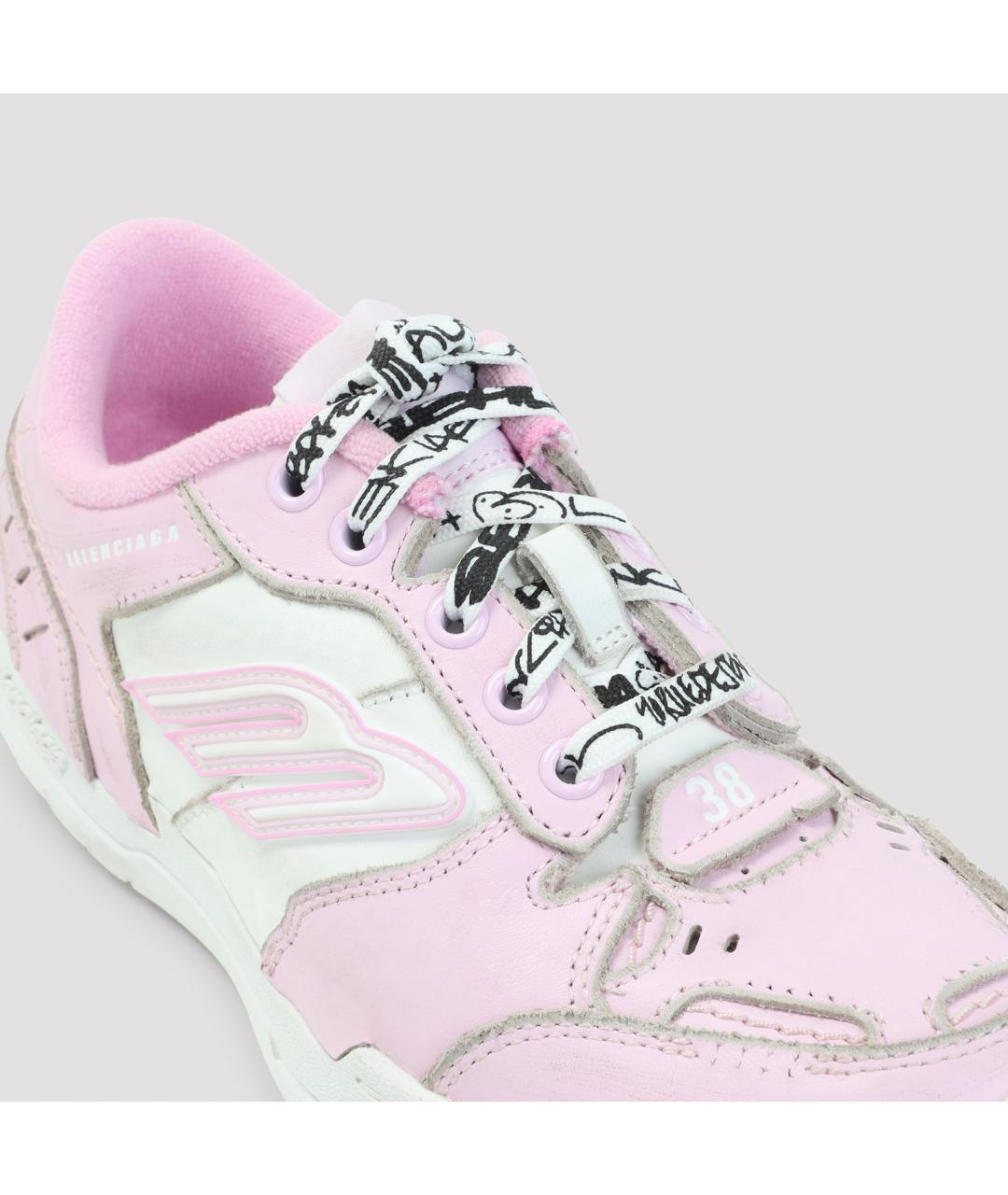 BALENCIAGA Розовые кожаные кроссовки, фото 5