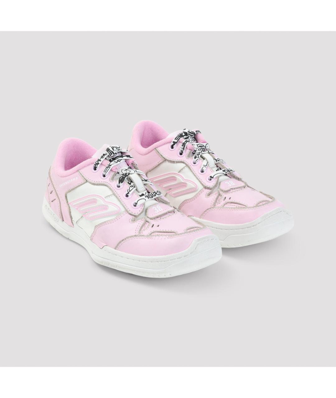 BALENCIAGA Розовые кожаные кроссовки, фото 4