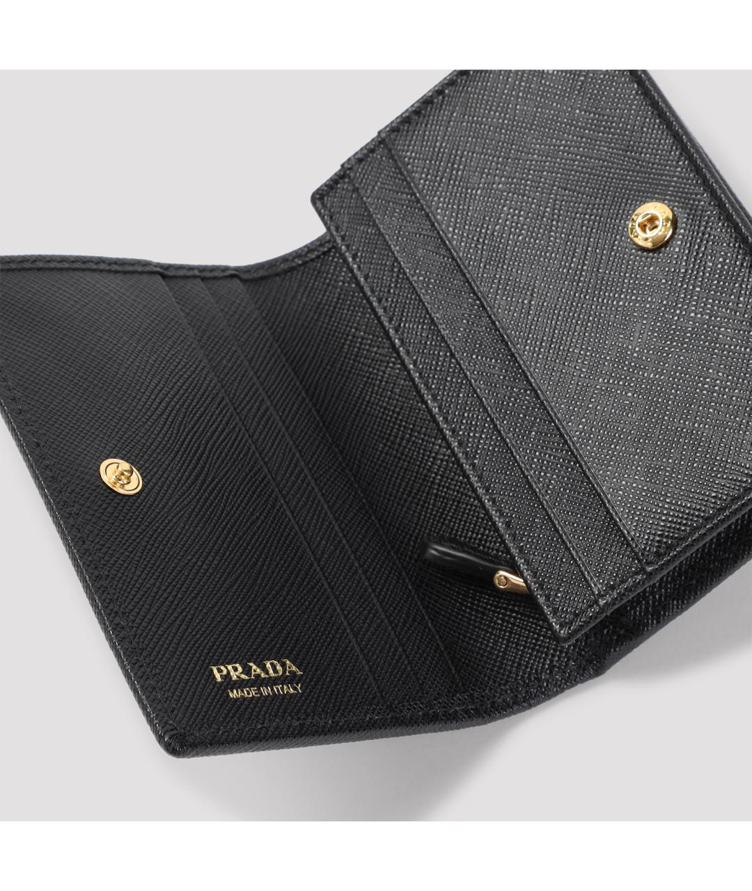 PRADA Черный кожаный кошелек, фото 4