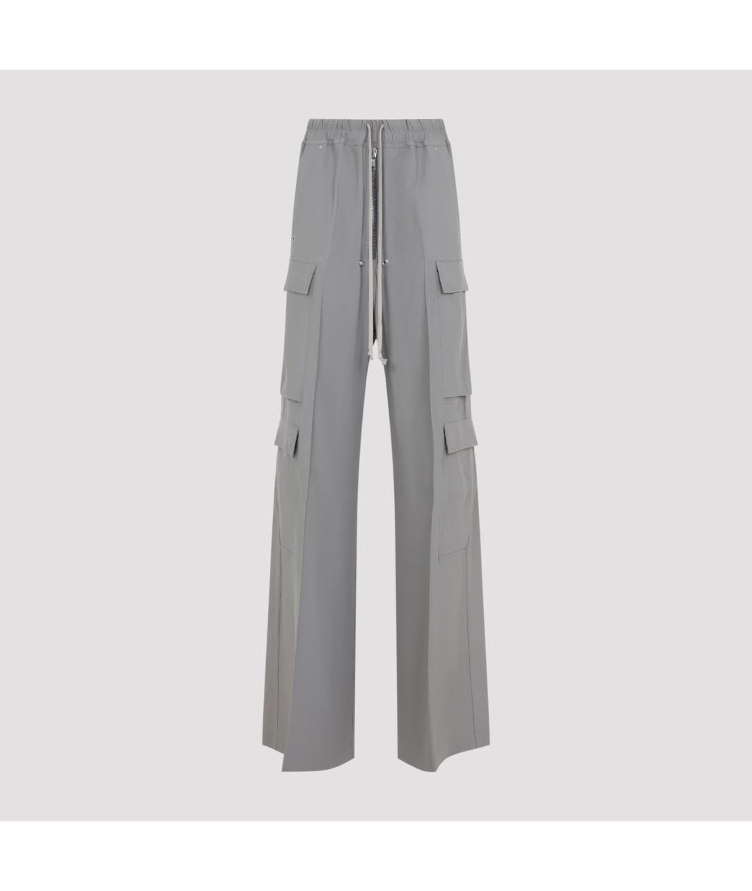 RICK OWENS Серые вискозные брюки широкие, фото 2