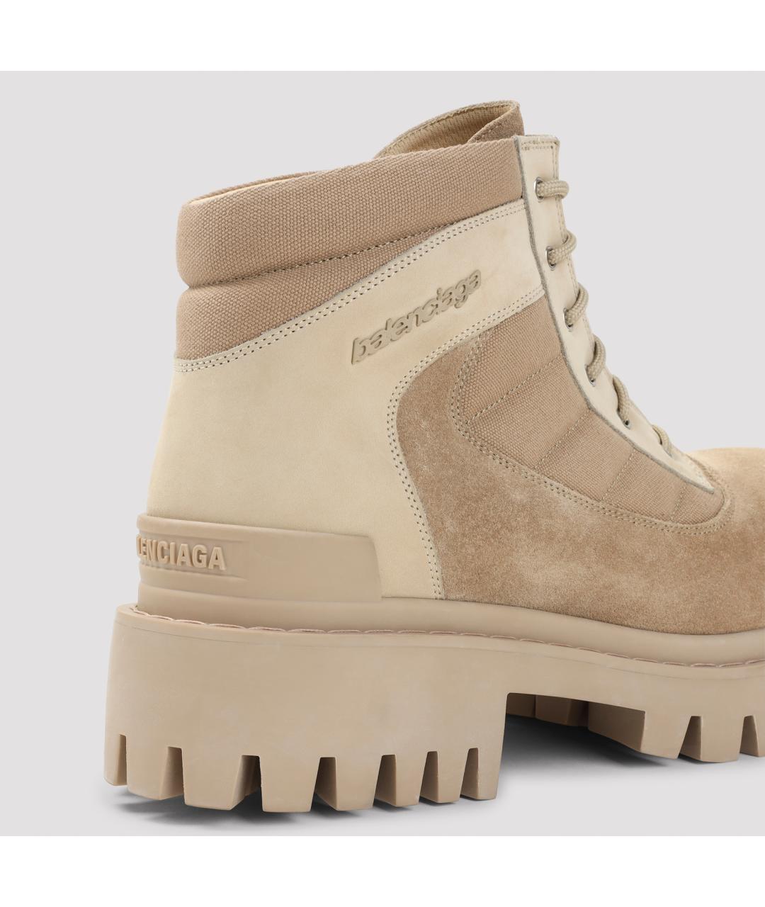 BALENCIAGA Бежевые кожаные низкие ботинки, фото 5