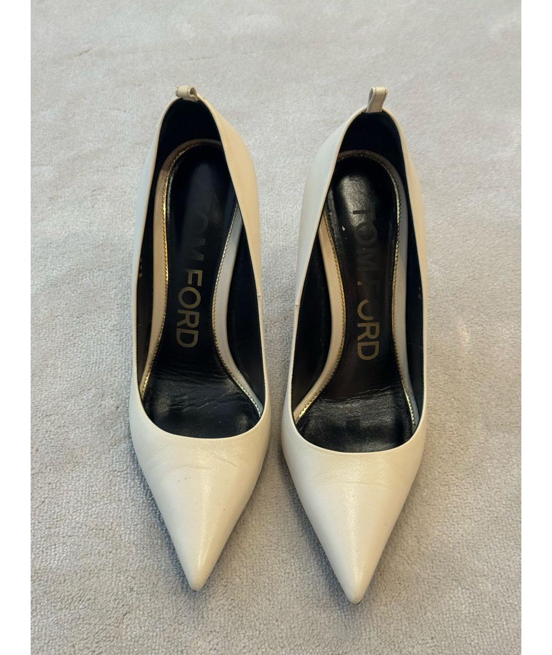 TOM FORD Белые кожаные туфли, фото 2