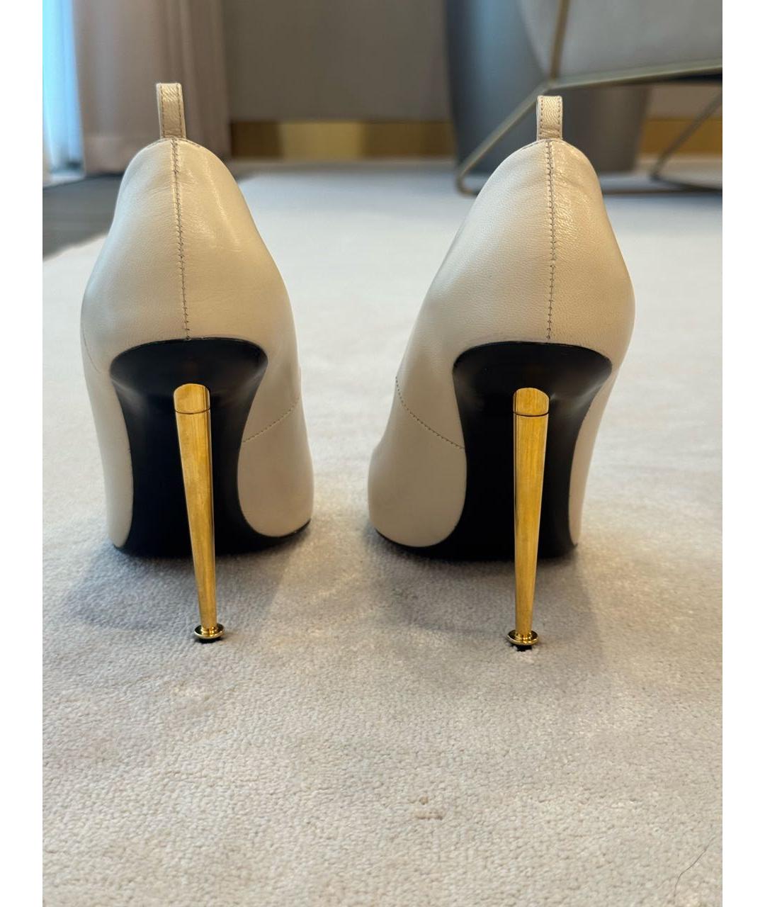 TOM FORD Белые кожаные туфли, фото 4