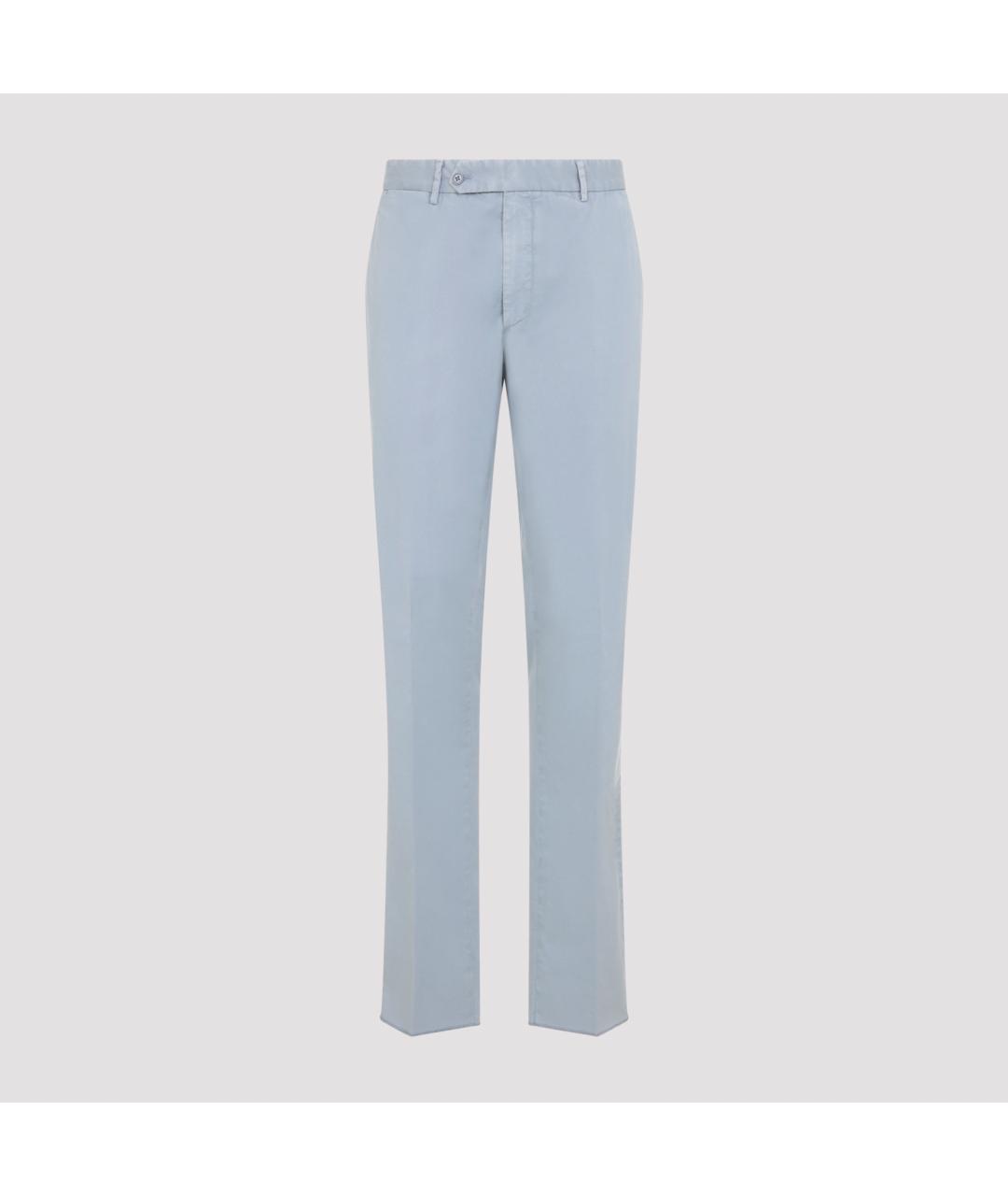 RALPH LAUREN PURPLE LABEL Голубые хлопковые повседневные брюки, фото 2