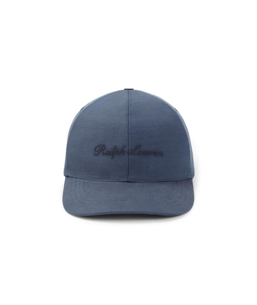 RALPH LAUREN PURPLE LABEL Синяя льняная кепка/бейсболка, фото 1